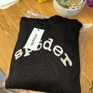 Spyder Black Hoodie with rhinestones